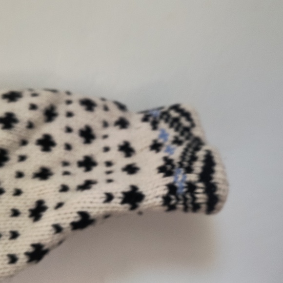 L.L. Bean Cream and Black Blue Nordic Fair Isle 100% Lambswool Cardigan Sz XL Wo - Picture 14 of 17
